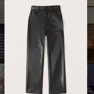 Abercrombie Vegan Leather Ankle Straight Pants